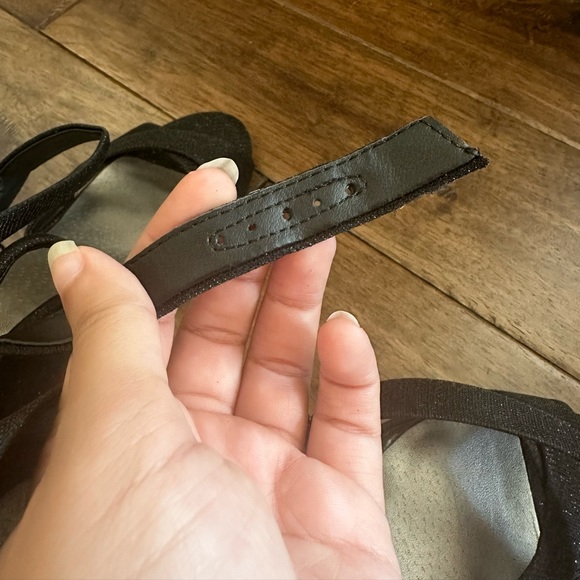 Black Sparkly 4 Inch Guess Heels Wedges - Picture 7 of 9